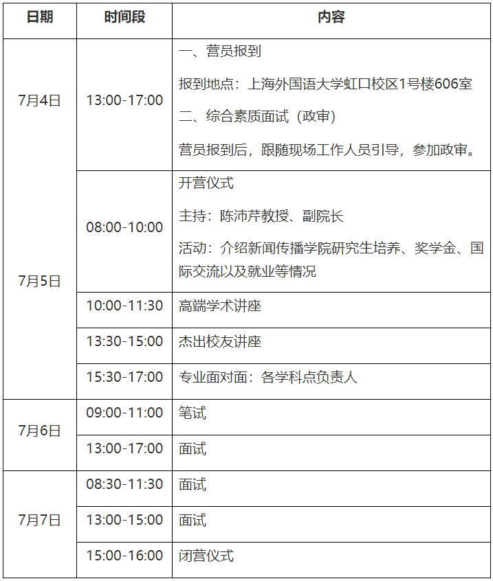 上海外国语大学新闻传播学院2024年优秀大学生夏令营招生简章